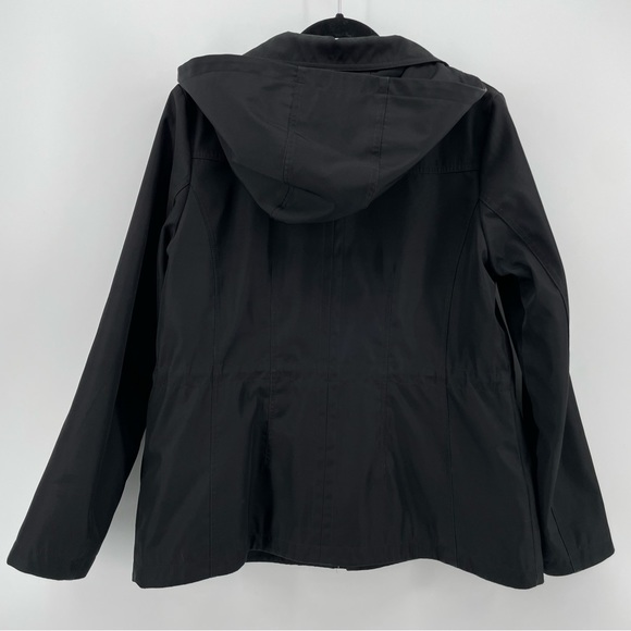 Guess Women’s Black Rain Jacket Hooded Zipped L - Picture 6 of 7